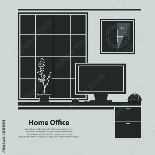 Home workplace vector icon. Isolated on background