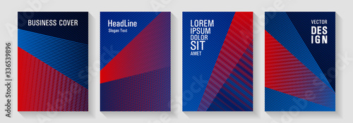 Brochure cover layouts halftone vector set.