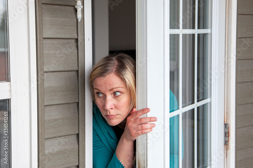 checking outside house for noises