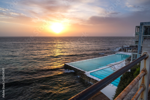 Swimming pool at sunrise, Bondi Beach Australia