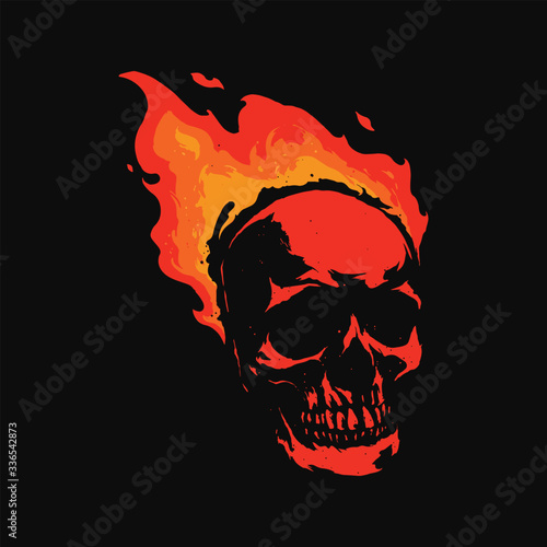 skull fire illustration