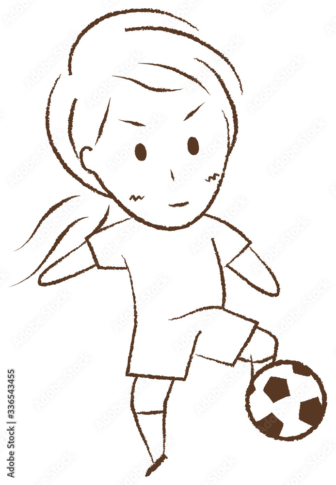 サッカーをする女の子 トラップ サッカーをする女の子 トラップ