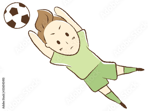 サッカーをする少年　ゴールキーパー