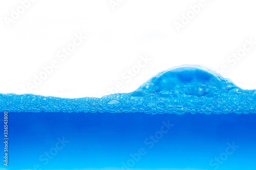 Close up of beautiful curve and nice bubble of drinking water isolated background