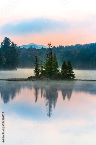 Early morning sunrise at Abanakee Lake Adirondacks © blanchardimage