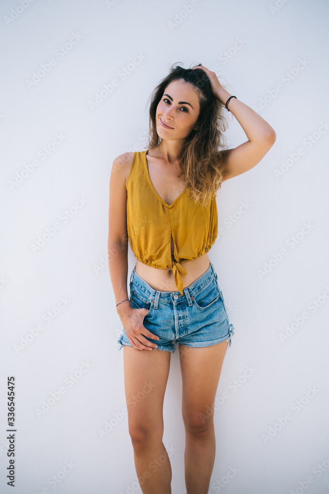 Smiling casual friendly woman on summer day Smiling casual friendly woman on summer day