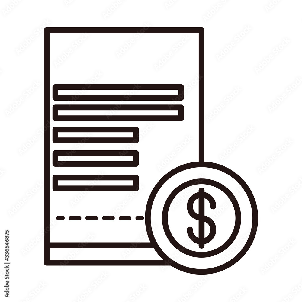 ecommerce bill money shopping or payment mobile banking line style icon ecommerce bill money shopping or payment mobile banking line style icon