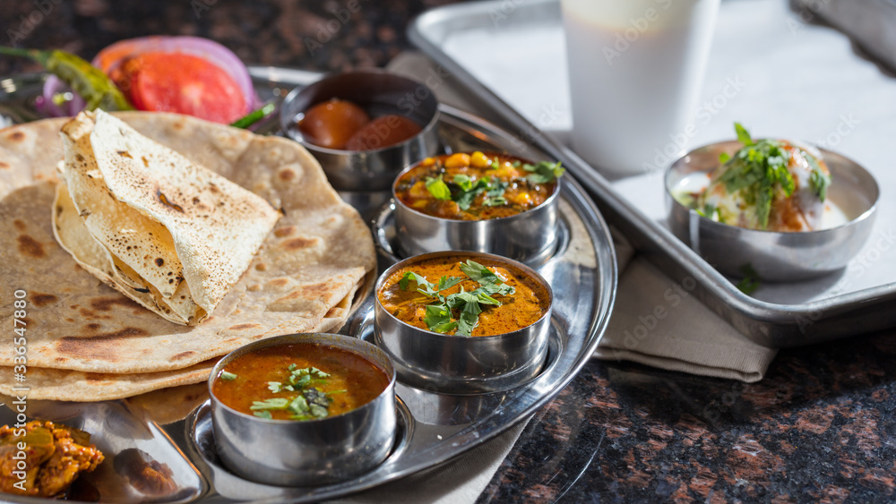 Indian food: Thali platter plate Indian food: Thali platter plate
