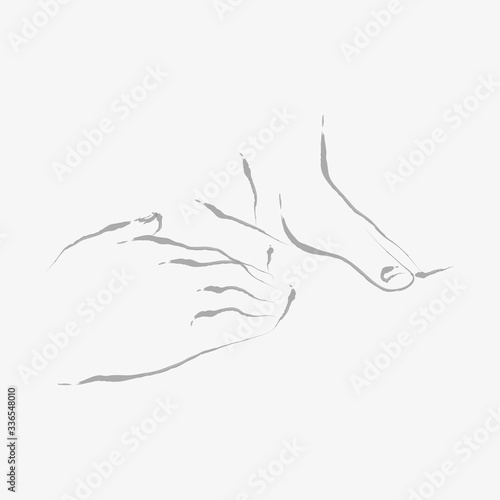 Hand Therapies: Physiotherapy, Osteopathy, Kinesiology, Massage - Continuous Line Seamless Hand-Drawn Illustration, Minimalist Single Line Drawing.