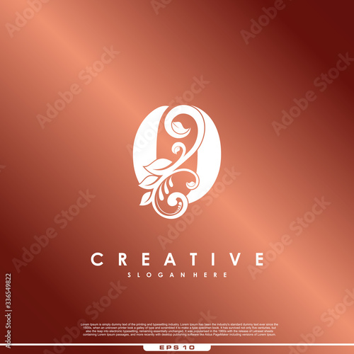 Initial letter logo O luxury beauty flourishes.