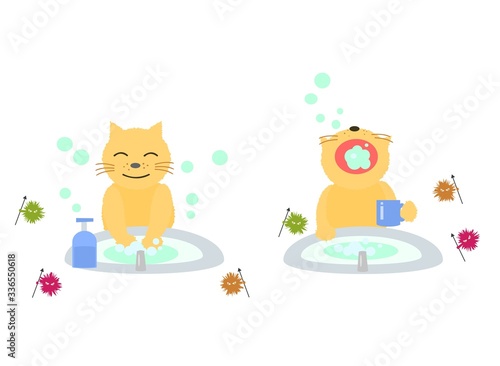Gargling and hand washing
