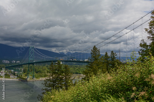 Lion Gate bridge to Stanley park, Vancouver, Canada photo