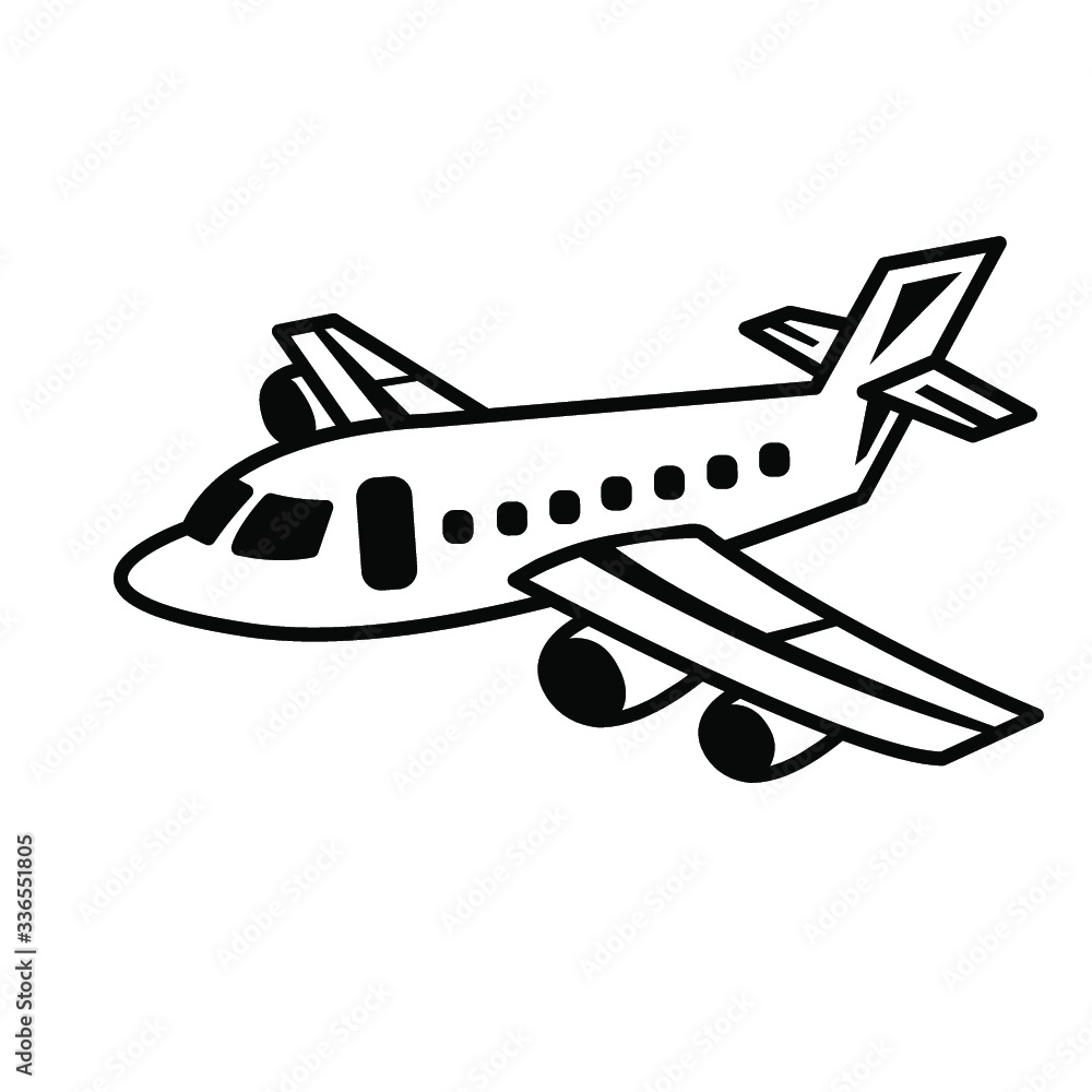 airplane flat design illustration