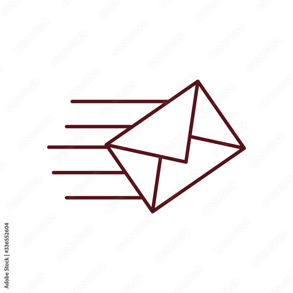 fast delivery, envelope icon, line style fast delivery, envelope icon, line style