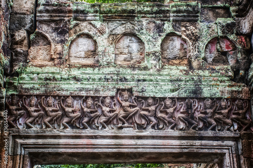 Hall of Apsara dancers at Preah Khan temple, Angkor, Cambodia