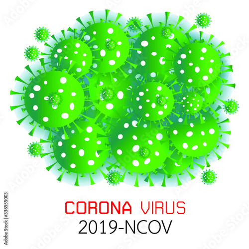 Coronavirus 2019-nCoV. Corona virus icon. Black on white background isolated. China pathogen respiratory infection (asian flu outbreak). influenza pandemic.Vector illustration  EPS 10.