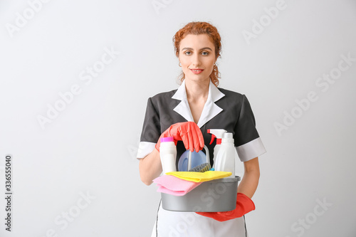 Beautiful young chambermaid...