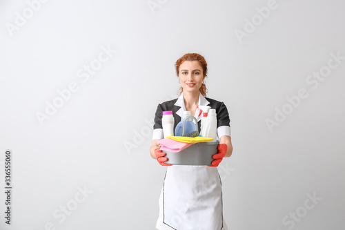 Beautiful young chambermaid...