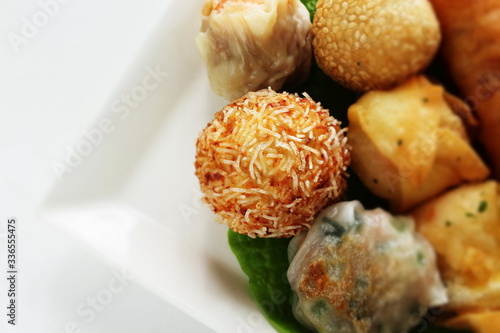 Chinese food, dim sum dumpling for yum cha cuisine photo