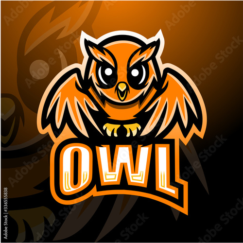 Owl mascot esport logo design