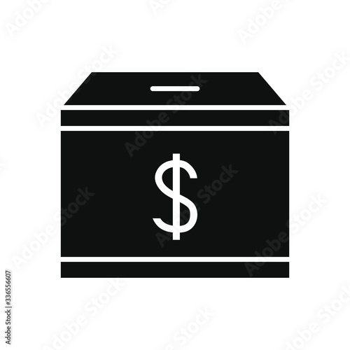 charity and donation concept, charity moneybox icon, silhouette style