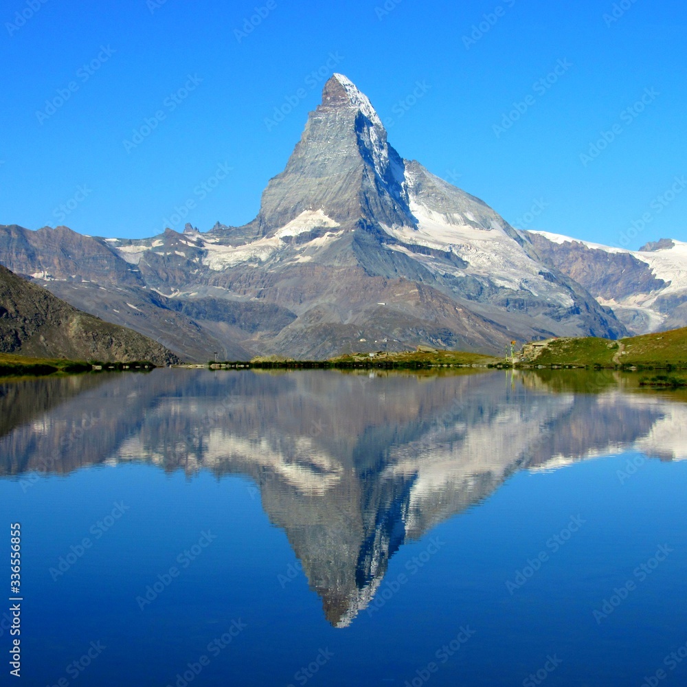 The Matterhorn and it's reflection off of Lake Stellisee. 