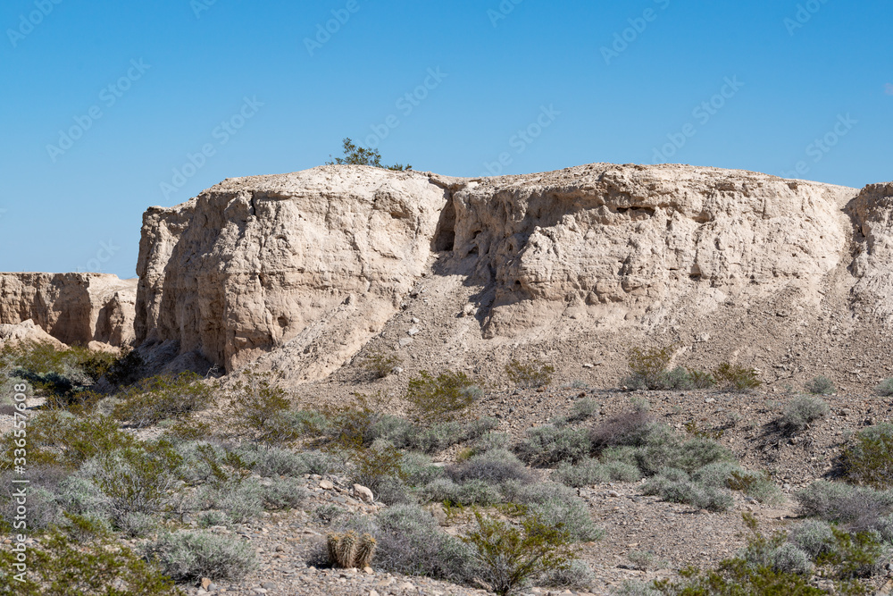 Gypsum Soil Profile along side of Las Vegas Wash in Tule Springs Fossil Beds National Monument outside Las Vegas, NV, USA Gypsum Soil Profile along side of Las Vegas Wash in Tule Springs Fossil Beds National Monument outside Las Vegas, NV, USA