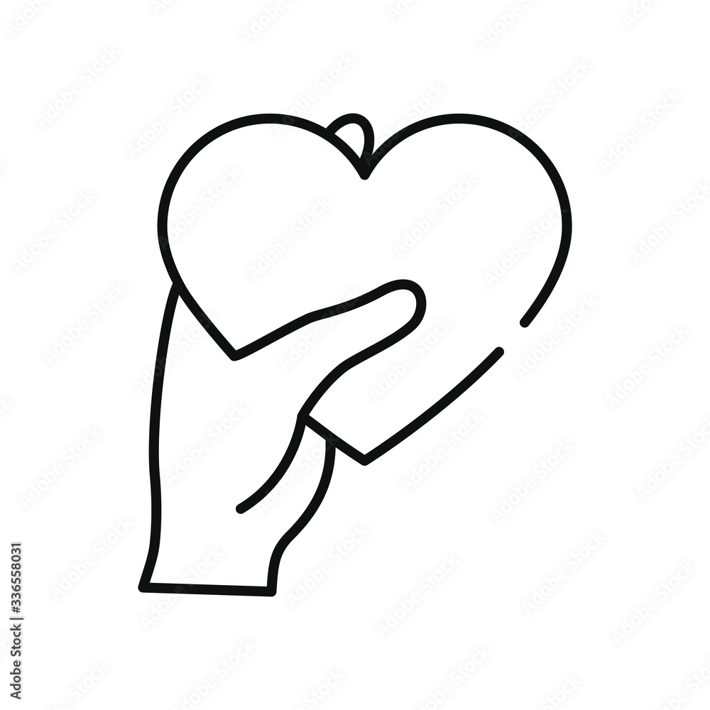 humanitarian aid concept, hand holding a heart icon, line style humanitarian aid concept, hand holding a heart icon, line style
