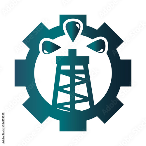 oil pump gear work trade crisis economy, oil price crash gradient style icon
