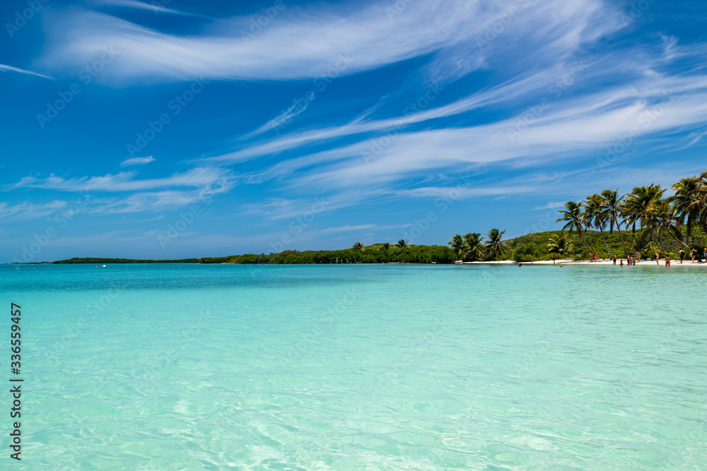 Contoy island (Quintana Roo), Mexico: tropical white beach in the caribbean sea.