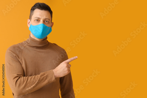 Man in protective medical m...
