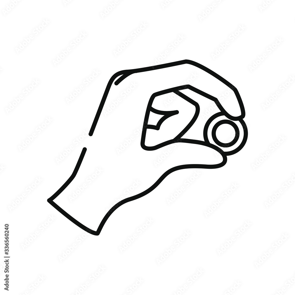 charity and donation concept, hand with money coin icon, line style charity and donation concept, hand with money coin icon, line style
