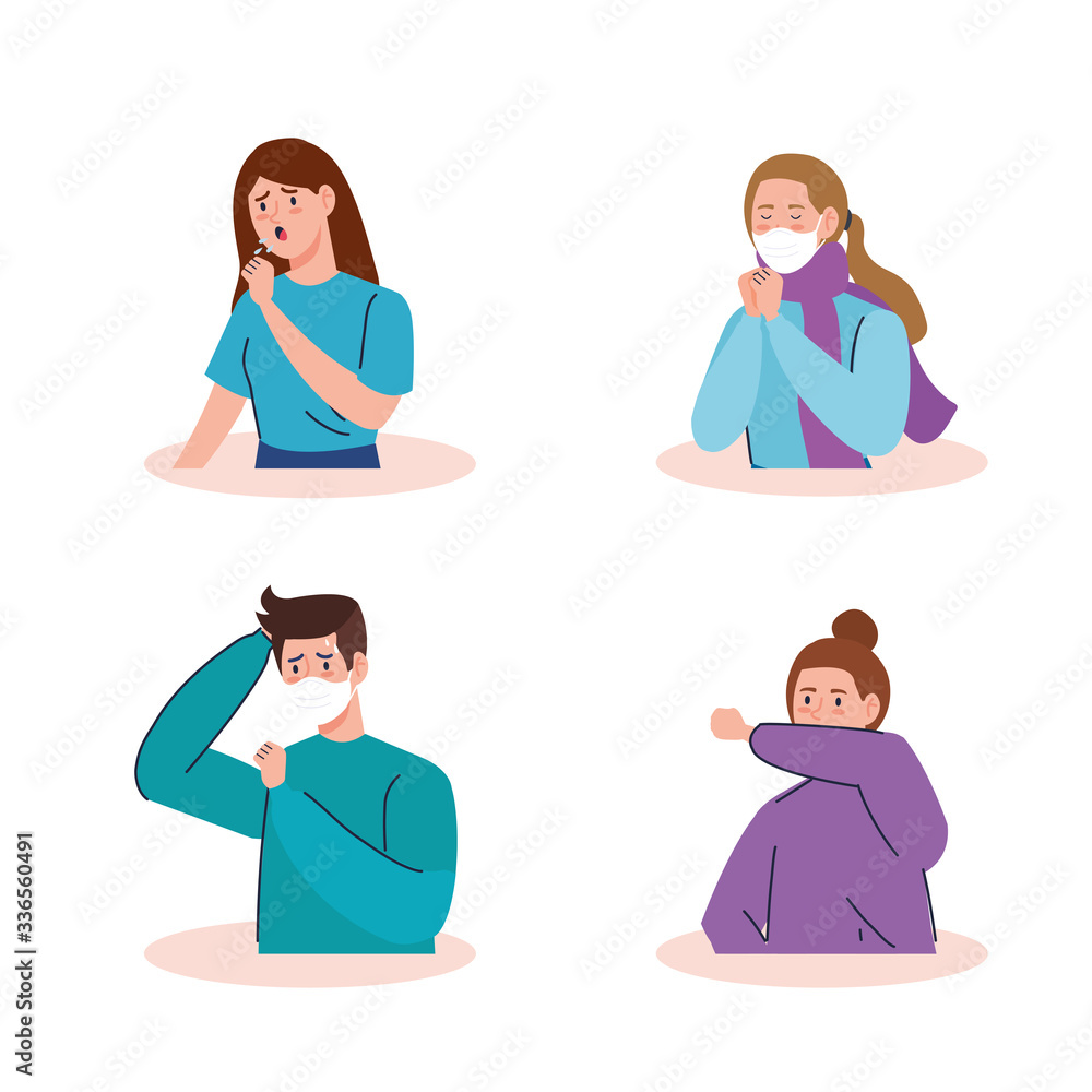 young people sick avatar characters vector illustration design young people sick avatar characters vector illustration design
