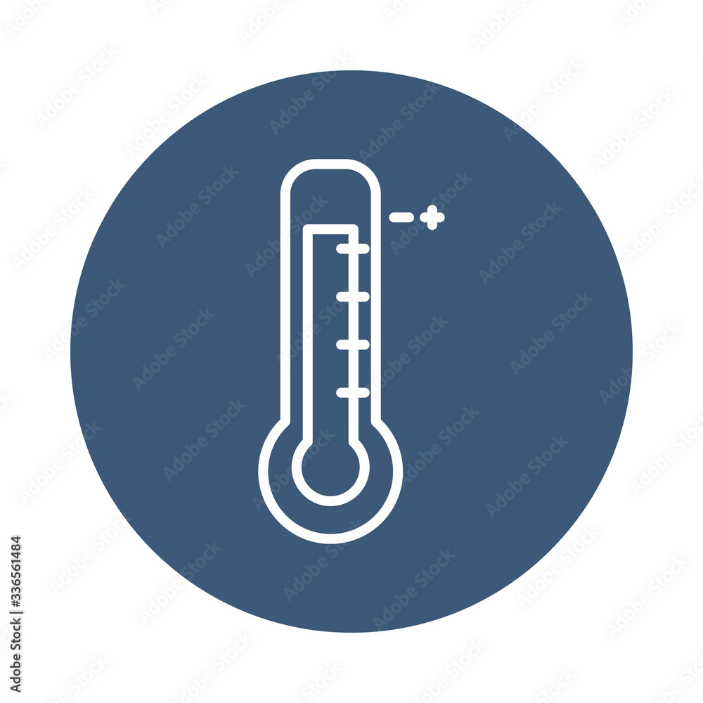 thermometer icon, block style thermometer icon, block style