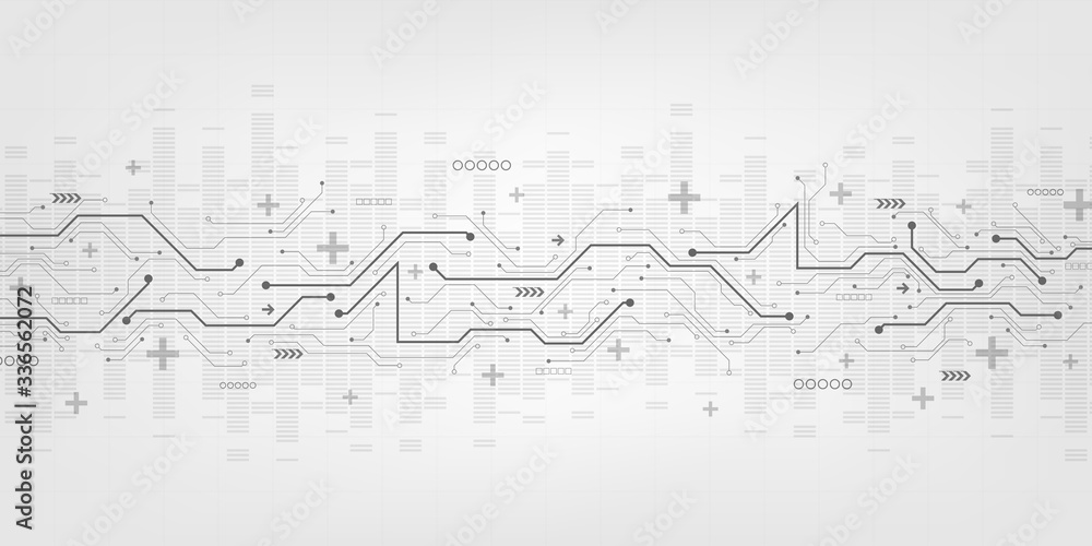 Fototapeta premium Vector technology in electronic circuit design.