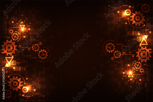 Technology background for gears in mechanical concepts.