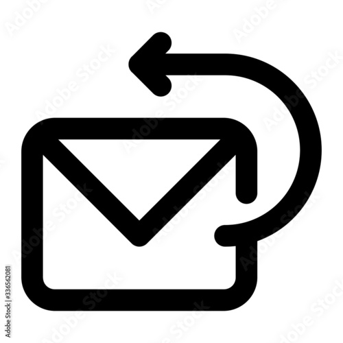Autoresponder. Icon with outline style, perfect pixels and base size of 64x64 px. Suitable for website design, logos, applications and UI.