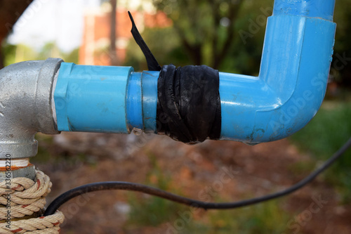 plastic tubes for drink water.  Laying drink water pipe at the corner of a flat house but  non-standard water pipes cause water leakage.