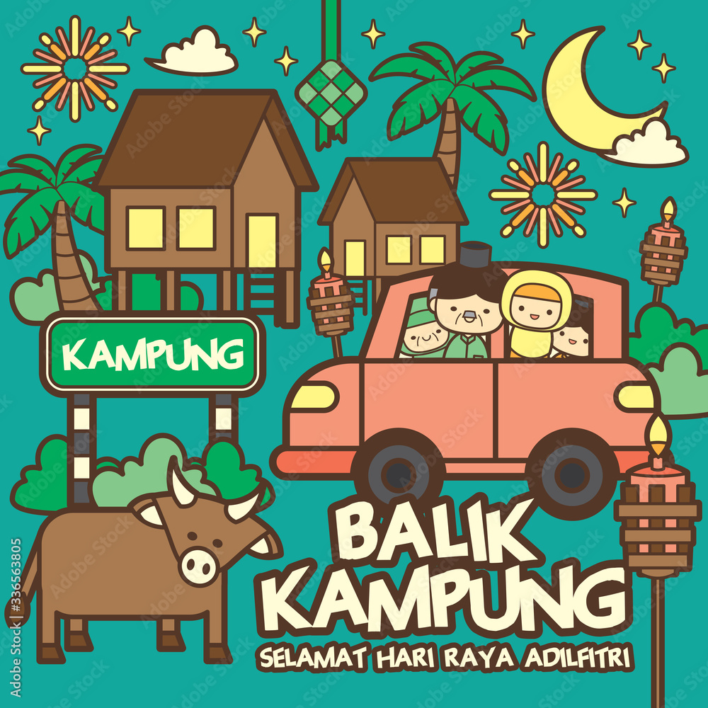 Balik Kampung / Hari Raya Aidilfitri celebration scene greetings