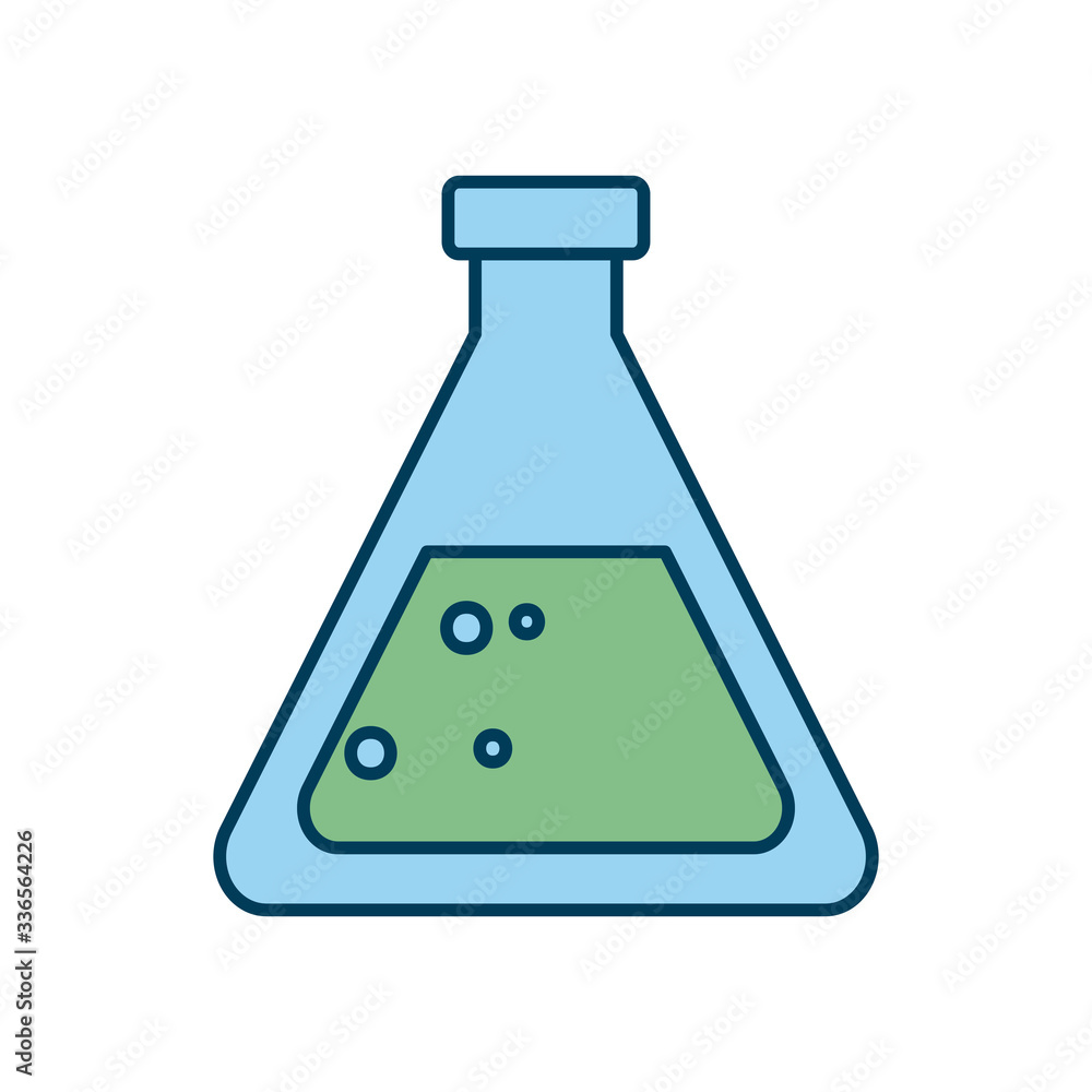 chemical conical flask, line and fill style chemical conical flask, line and fill style