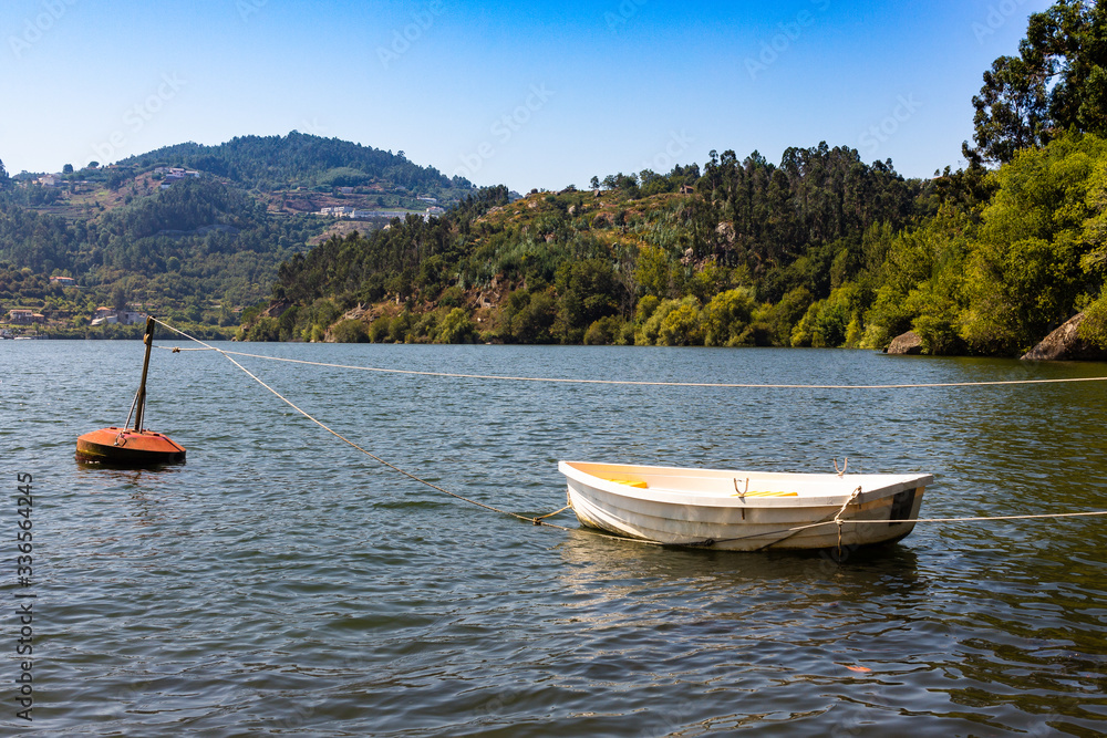 Boat on the river and tranquil scene