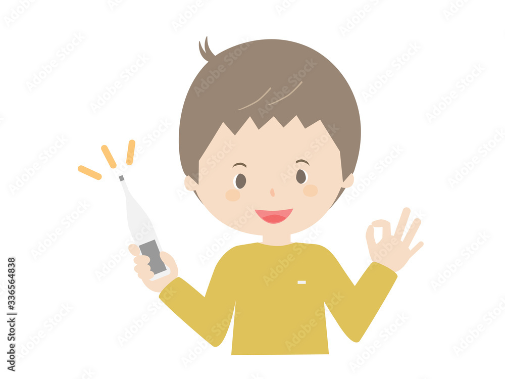 A man posing OK with a thermometer A man posing OK with a thermometer