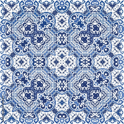 Ornamental azulejo portugal tiles decor.