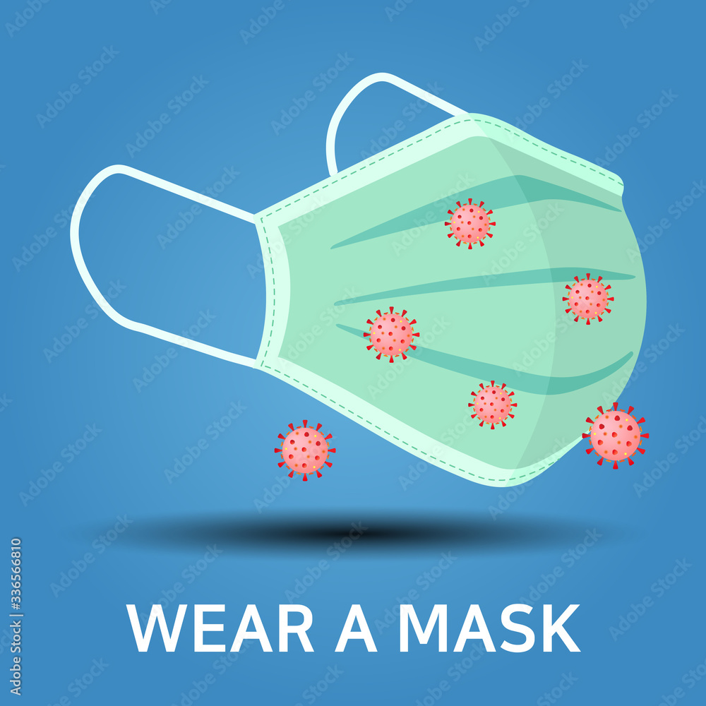 Face mask. Breathing medical respiratory mask. Surgical mask. Procedure