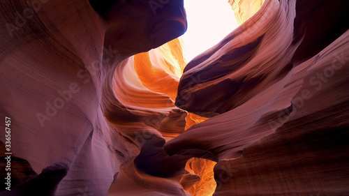 Curved sandstone formations at Antelope Canyon - travel photography