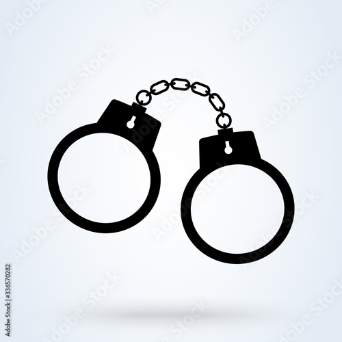 Police Handcuffs icon on white background. Vector illustration