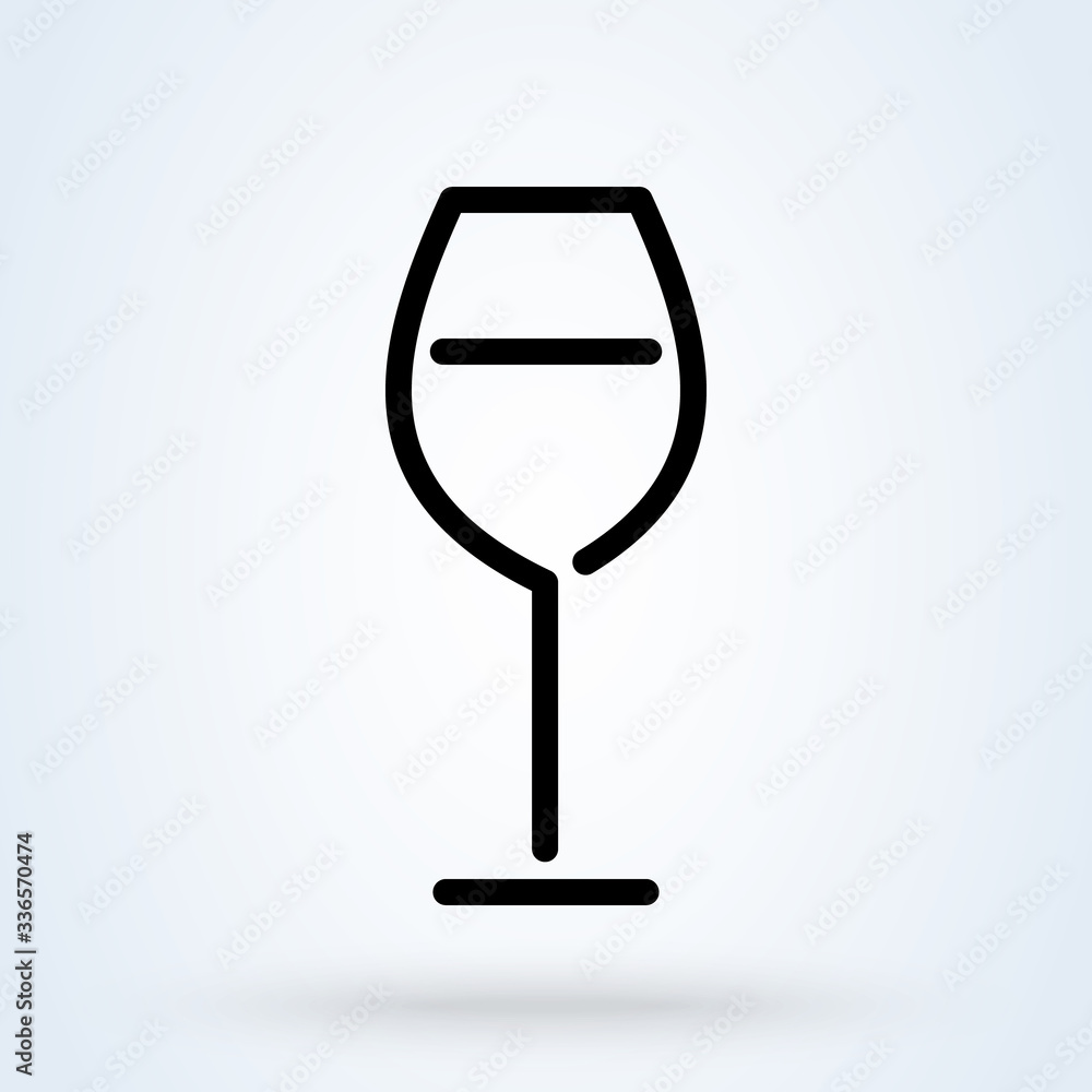 Wine glass outline Symbol. Vector illustration on isolated background. Wine glass outline Symbol. Vector illustration on isolated background.