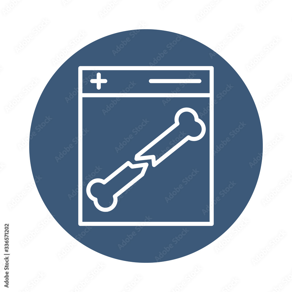 bones xray icon, block style