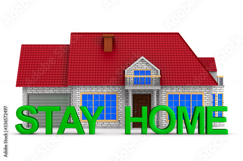 stay home on white backgrou...