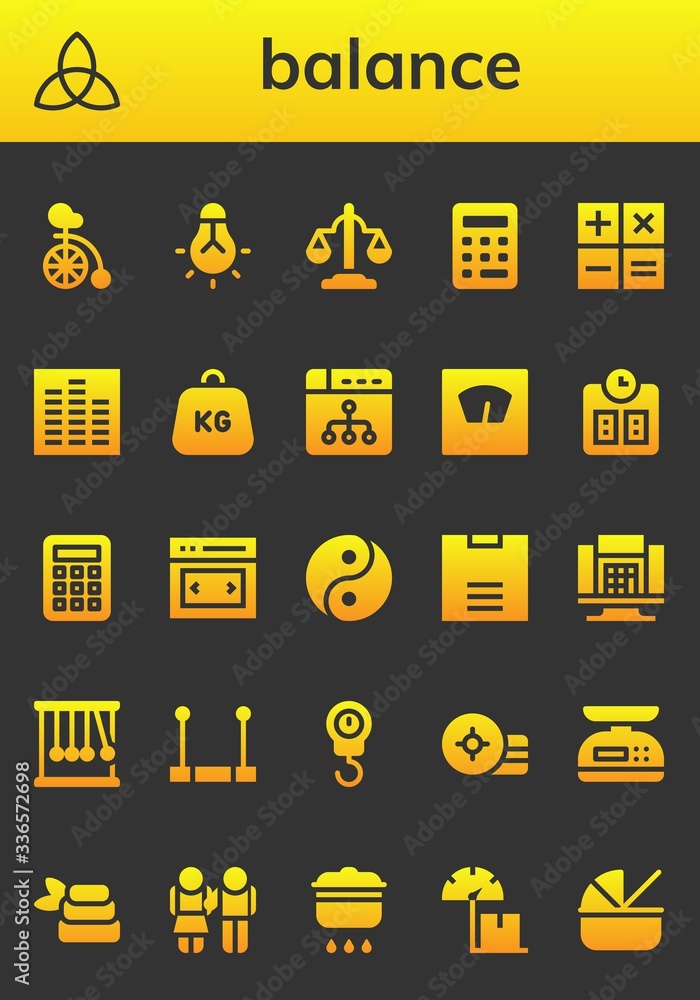 Modern Simple Set of balance Vector filled Icons Modern Simple Set of balance Vector filled Icons